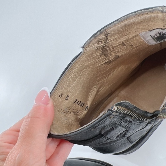 FRYE Jayden cross strap motorcycle boot black leather size 8 B - Picture 3 of 16